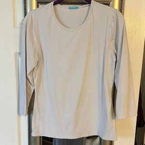 J. McLaughlin Classic White 3/4 Long Sleeve Tee